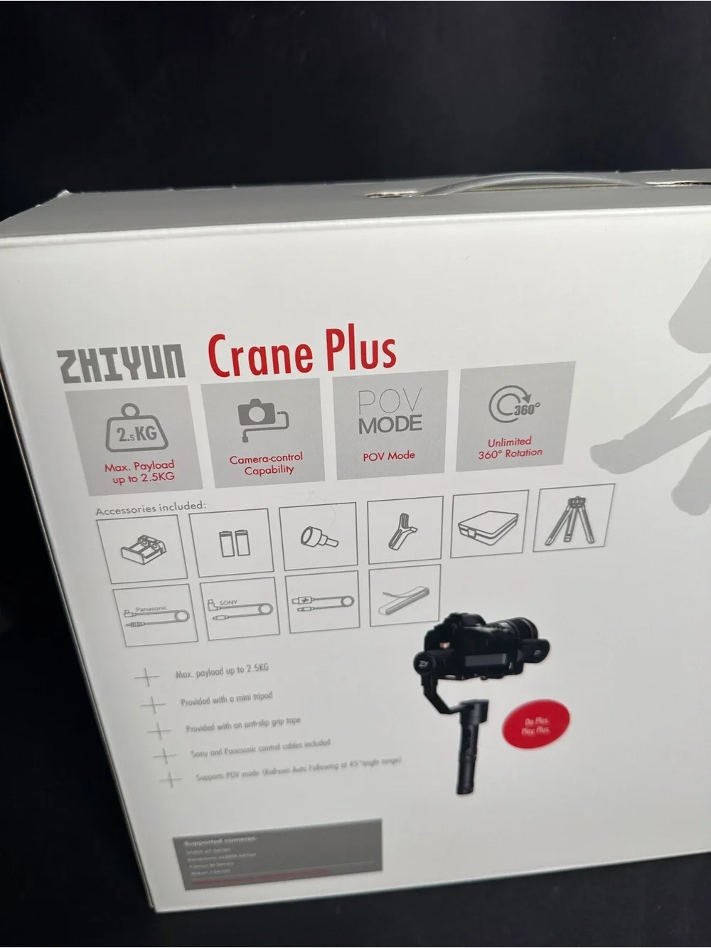 Crane Plus 3-Axis Gimbal Stabilizer - Black